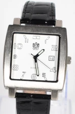 Paolo Gucci Men's Analog Watch Rectangular Silver Bezel Date 36mm #G044
