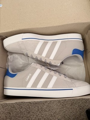 adidas Originals Campus Vulc Canvas Men's Sneaker Gray/White/Blue US 12 ID1362