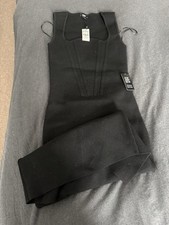 Express Sz xs Black Ribbed Knit Midi Maxi Sleeveless Side Slit Dress Fitted NWT