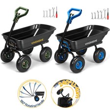 660Lbs Garden Dump Cart Wheelbarrow Heavy Duty Utility Wagon ATV Tractor Tow