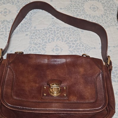 Marc Jacobs Brown Medium Shoulder Bag Gold Hardware Magnetic Closure Pockets