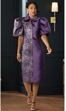Size 20W PLUS Ashro Purple Gold Formal Wedding Church Party Devaya Sheath Dress