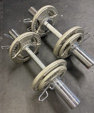 2x Olympic Dumbbells with 4x 2.5kg & 4x 1.25kg plates