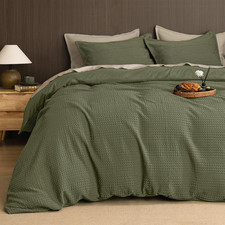 Soft Waffle Duvet Cover Queen Size- Luxury Textured No Snagging Waffle Weave Com