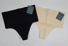 Essentials By Tummy Tank Size S/M Nylon Seamless Thongs 2 Pack TT5-037 NWT
