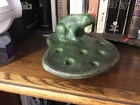 Vintage Green Matt Finish Pottery 7 Holes Flower Frog Frog Weller? Old Xlnt