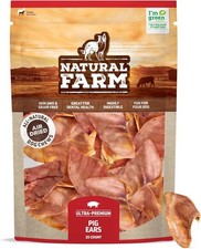 Pig Ears Dogs 25 Pack All-Natural WholeThick Pigs Ears Single Ingredient