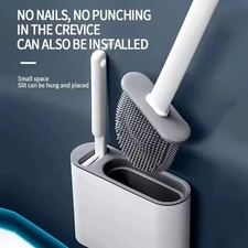 Toilet Brush And Holder Bathroom Toilet Brush Holder Set Silicone Brush Durable