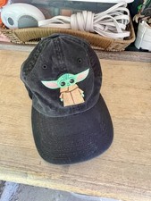 Star Wars Mandalorian Grogu Baby Yoda Black Dad Hat Cap, One Size Adult