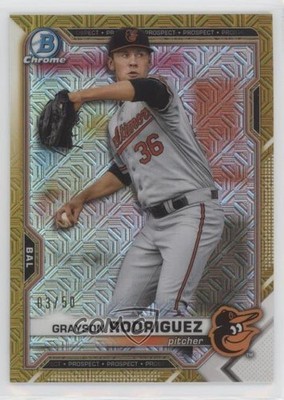 2021 Bowman Chrome Mega Box Gold Mojo Refractor 3/50 Grayson Rodriguez uk2