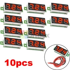 [10PCS] 0.28" Mini 2Wire Voltage Meter Red LED Panel 3-Digital Display Voltmeter