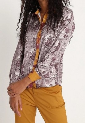 Scotch Soda Elephant Print Woven Long Sleeve Button Up Top Blouse New XS