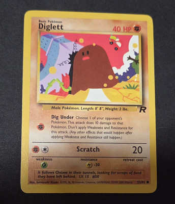 WotC Pokemon TCG Team Rocket Diglett 52/82 Unlimited English Regular 2000