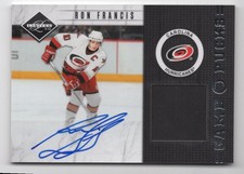 2011-12 Panini Limited Game Pucks Signatures Ron Francis Auto 08/20 Carolina