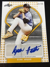 RYAN HAWKS 2018 Leaf PERFECT GAME Auto YELLOW [#12/25] !!