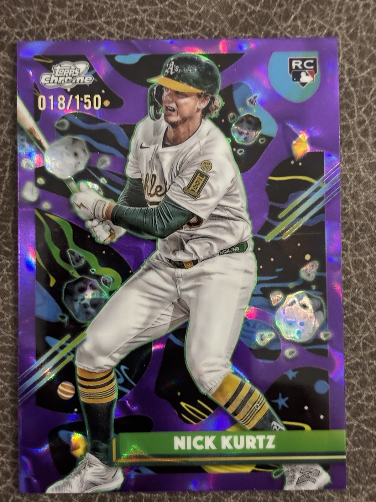 2025 Topps Cosmic Chrome - Nick Kurtz #183 Purple Nebula Refractor /150 (RC)