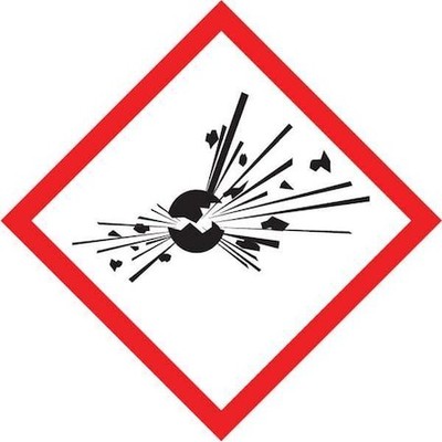 Accuform Lzh603ev2 Label, Exploding Bomb, 1X1in, Poly, 250 Roll