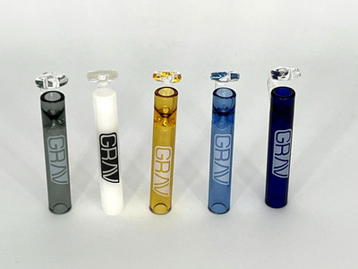 GRAV  3'' TASTER ONE HITTER CHILLUM PIPE BOWL - ONE RANDOM COLOR - THICK GLASS