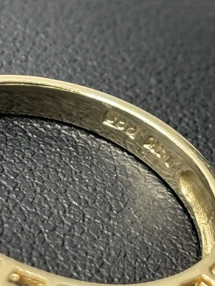 14K YELLOW GOLD MULTI COLOR GEMSTONE RING BAND SIZE 6 2.69g VINTAGE - Image 4 of 4