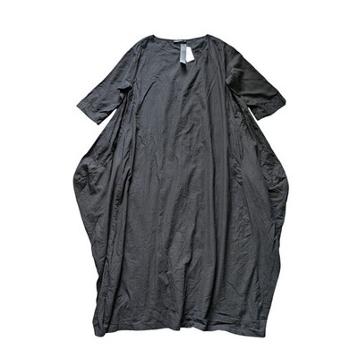 NWT Zanzea Lagenlook Dress Women 4XL Black 100% Cotton Beachy Coastal Minimalist
