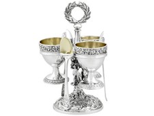 Sterling Silber Eier Kruzifix Set für drei P...