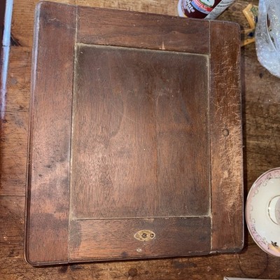 Antique Wooden Box with Hinged Lid Dovetail Corners Vintage Storage Box