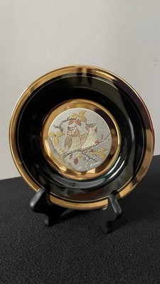 CHOKIN ART LIMITED EDITION PLATE 142/7,500 YOSHINOBU HARA JAPANESE 1983 OWLS