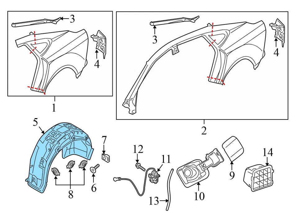 AUDI A7 QUATTRO 2012-2014 - Guardabarros trasero izquierdo forro/protector contra salpicaduras 4G8810171B Foto 3 de 4