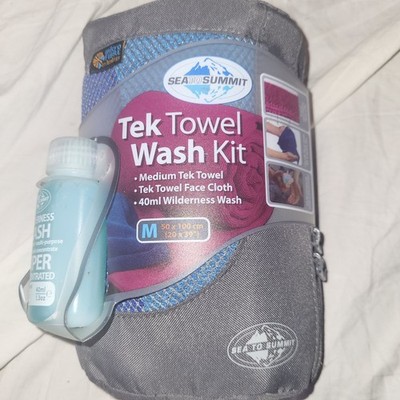 Sea to Summit Tek Towel Medium 20'' X 39''  Camping/Hiking Kit, Cobalt Blue