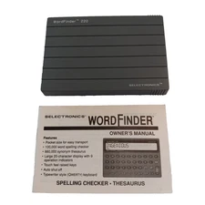 Vintage Selectronics WordFinder 220 Spelling Dictionary/Thesaurus W/COVER MANUAL