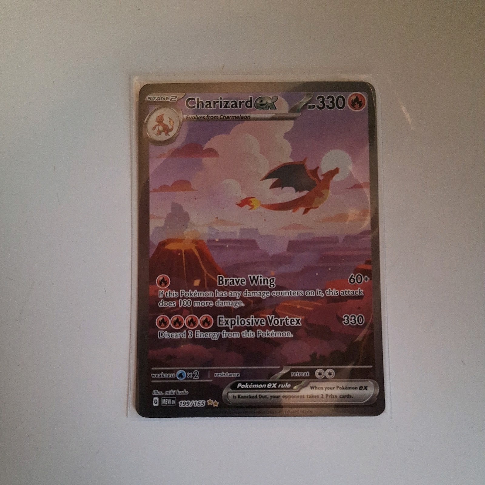 Pokemon TCG Charizard EX 199/165 Scarlet & Violet 151 Card Sir NM/M Condition