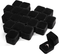 Velvet Ring Boxes Proposal Engagement Jewelry Earring Gift Boxes 20pk Black