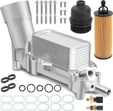 Aluminum Engine Oil Cooler Filter Housing Fit 11-16 Chrysler Dodge Jeep Ram 3.6l