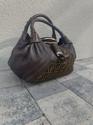 Vintage Fendi Spy B.Bag Hobo Zucca Leather Shoulder Bag 2000s Italy