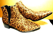 A.N.A.~Garwin Leopard Print Slip-On Ankle Bootie Size 7 1/2 M New! No Box No Tag