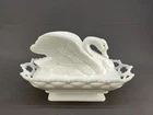 Vtg Westmoreland Milk Glass Raised Wing Swan Covered 9 3/4" Dish: MINT