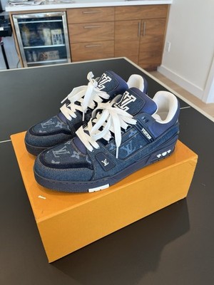 Pre Owned Excellent Louis Vuitton Monogram Denim Dark Blue Size 10 LV