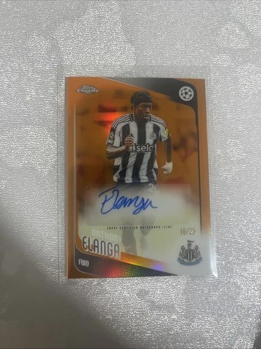 Anthony Elanga Topps Chrome 2025/26 UCC Auto Orange /25
