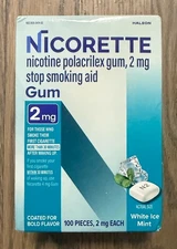 Nicorette Value Pack White Ice Mint 2 mg Gum 100 Pieces EXT 09/27+ NEW SEALED