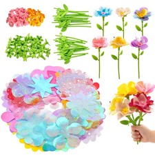 Fabric Flowers for Crafts Refill Kit - DIY Flower Bouquet Accessories with 18...