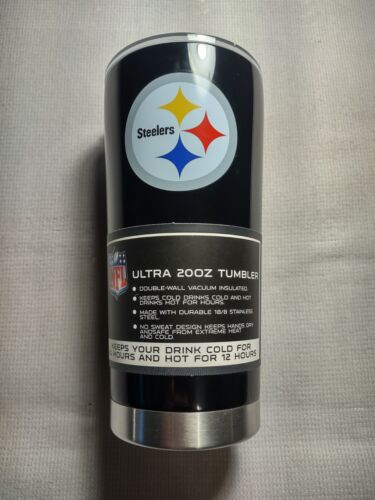Pittsburgh Steelers 20 oz Stainless Steel Insulated Ultra Travel Tumbler Mug - Picture 1 of 7