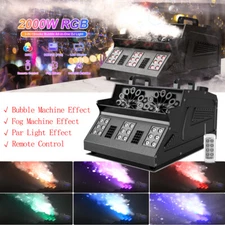 3000W Smoke Fog Bubble Machine RGB LED Light DMX Stage DJ Fogger Bubble Blower