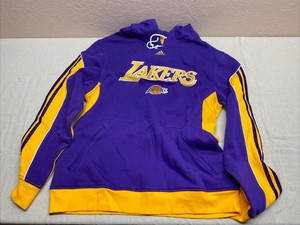 Los Angeles Lakers Adidas Pullover Sweatshirt Sweater Purple Gold LG | eBay