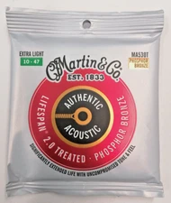 Martin MA530T Phosphor Wetsuit Set 6 String Extra Light Acoustic Guitar 10-47