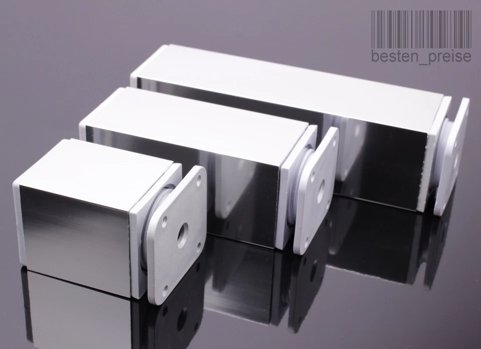 4-er SET  40x40 ALU / CHROM  Möbelfüße Möbelfuß Sockelfüße Schrankfuß Fuß Fuße - Bild 4 von 4