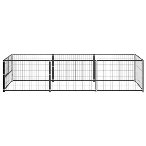 vidaXL Dog Kennel Black 3 m虏 Steel HEE - Picture 2 of 6