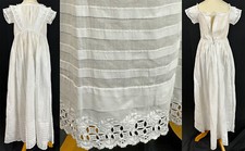 Victorian Ayrshire Whitework Cutwork Baby Baptismal Dress Christening Gown VTG