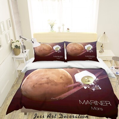 3D Planet Satellite Space Brown Quilt Cover Set Bedding Sets Pillowcases 64