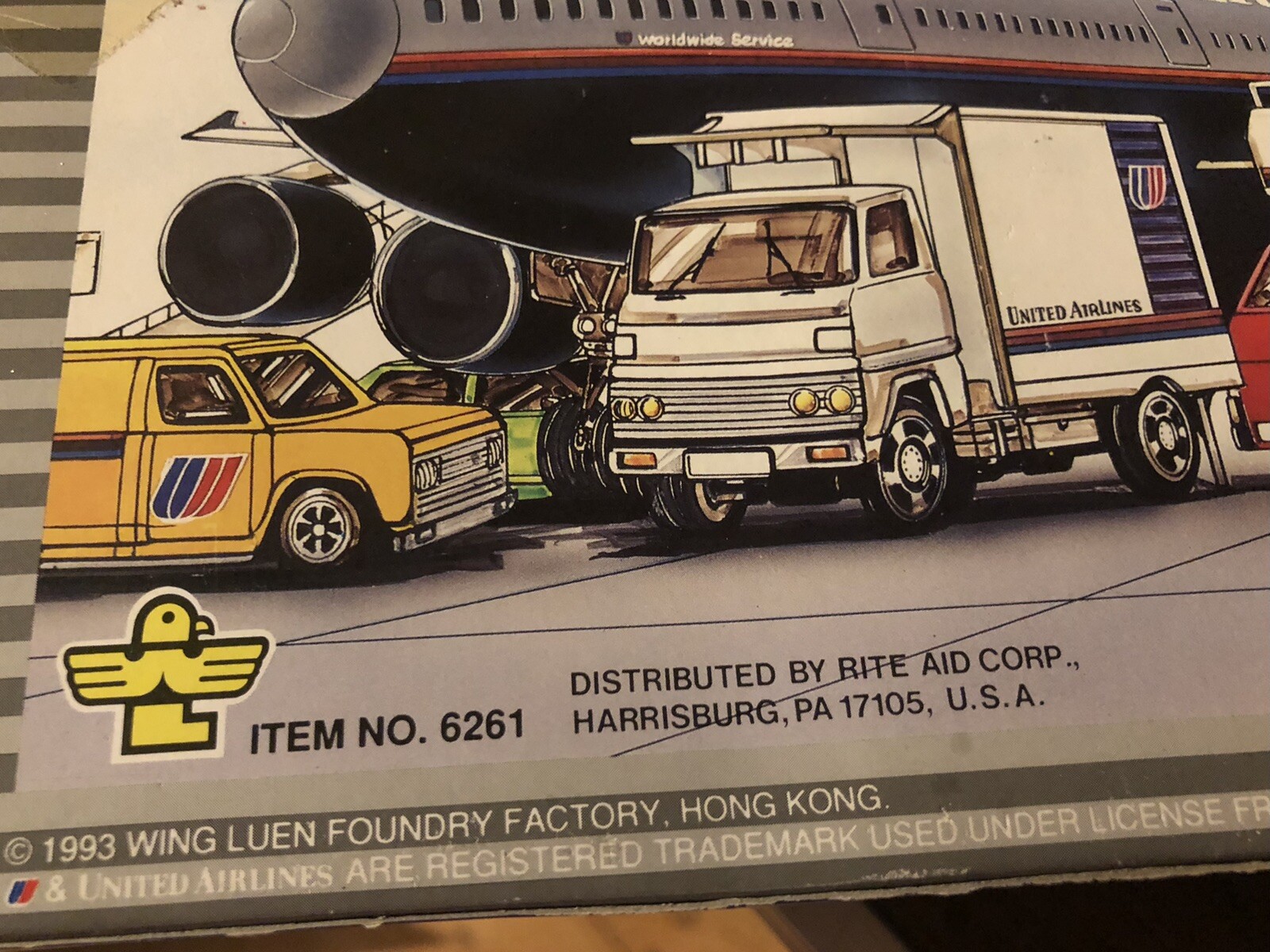 United Airlines 1993 Die Cast Metal Plastic Airport Play Set No. 6261
