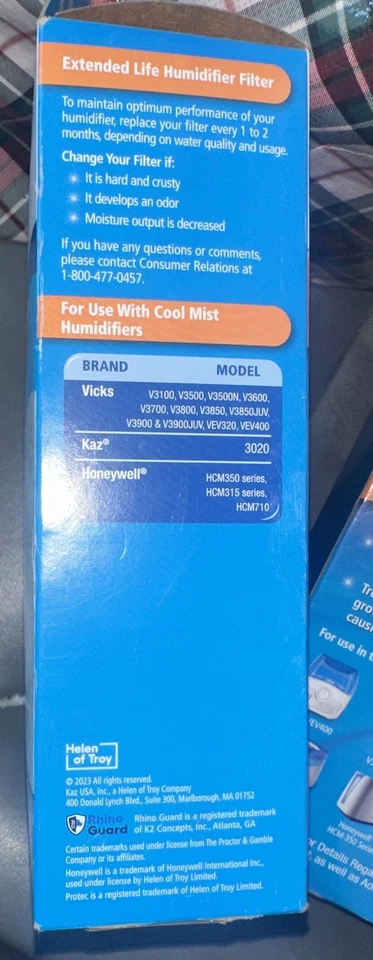 2-PACK PROTEC (KAZ) EXTENDED LIFE HUMIDIFIER FILTER WF2 FOR VIVKS HONEYWELL - Image 2 of 2